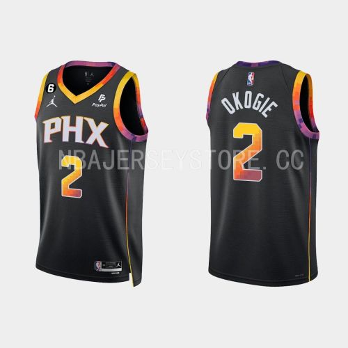 Phoenix Suns Josh Okogie 2 Black 2022-23 Statement Edition Men Jersey