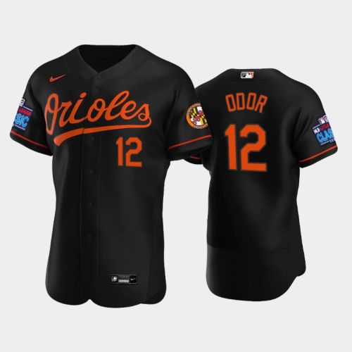 Rougned Odor 12 Little League Classic 2022-23 Baltimore Orioles Black Alternate Jersey