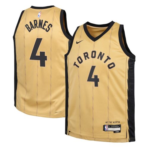 Scottie Barnes 4 Toronto Raptors 2023/24 City Edition Swingman YOUTH Jersey - Gold