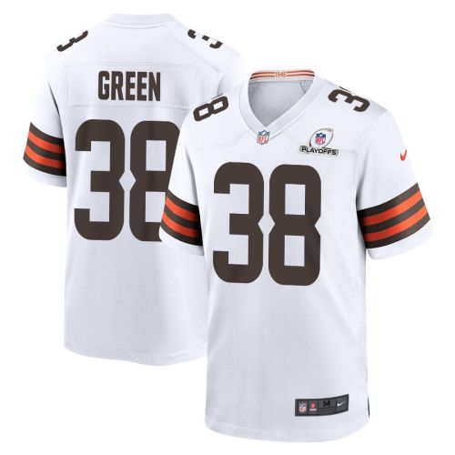 A.J. Green 38 Cleveland Browns 2023 Playoffs Patch Game Men Jersey - White