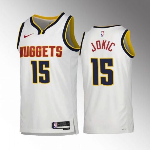 Nikola Jokic 15 2022-23 Denver Nuggets White Association Edition Jersey Swingman