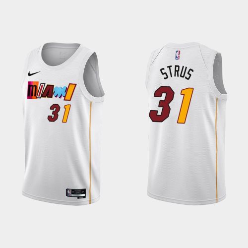 Miami Heat 31 Max Strus 2022-23 City Edition White Men Jersey