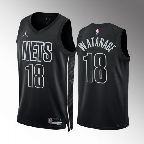 Yuta Watanabe 18 2022-23 Brooklyn Nets Black Statement Edition Men Jersey Swingman