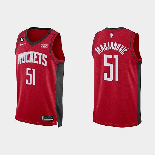 Houston Rockets 51 Boban Marjanovic 2022-23 Icon Edition Red Men Jersey