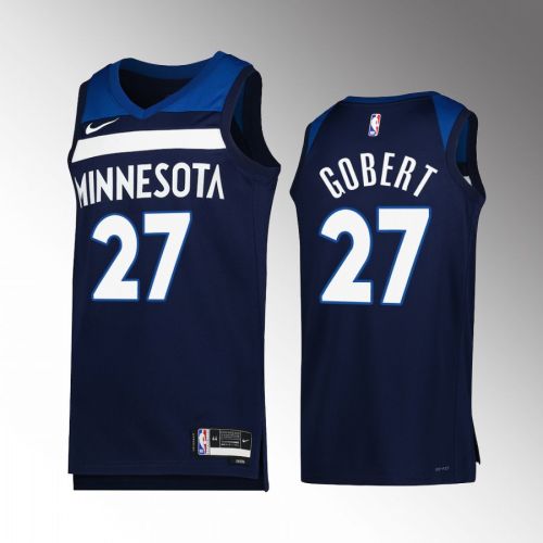 Minnesota Timberwolves Rudy Gobert 27 2022-23 Icon Edition Navy Jersey Swingman