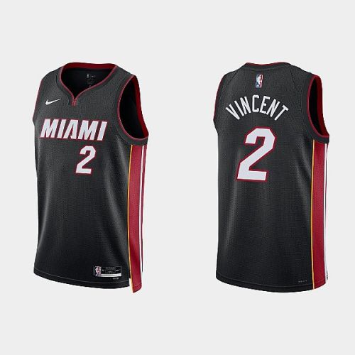 Miami Heat 2 Gabe Vincent 2022-23 Icon Edition Black Men Jersey