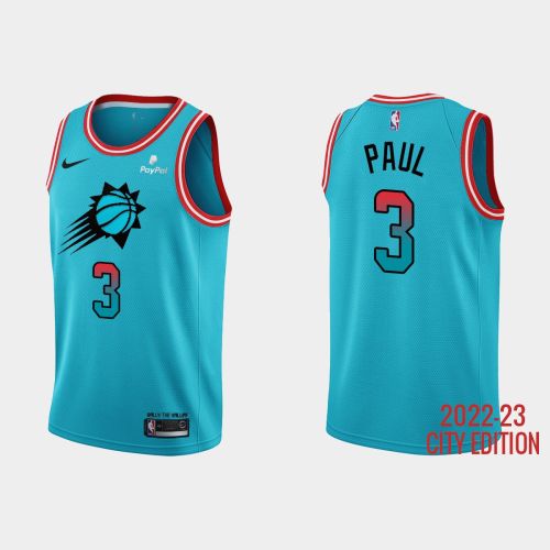 Phoenix Suns 3 Chris Paul 2022-23 City Edition Blue Men Jersey