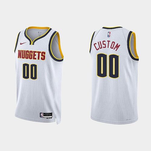 Denver Nuggets Custom 00 2022-23 Association Edition White Men Jersey Swingman