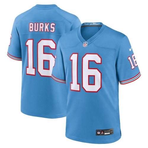 Treylon Burks 16 Tennessee Titans Oilers Throwback Alternate Game Men Jersey - Light Blue