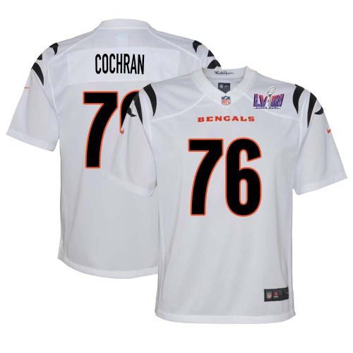 Devin Cochran 76 Cincinnati Bengals Super Bowl LVIII YOUTH Away Limited Jersey - White