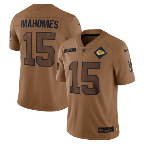 Patrick Mahomes 15 Kansas City Chiefs 2023 Salute To Service Limited Jersey - Brown