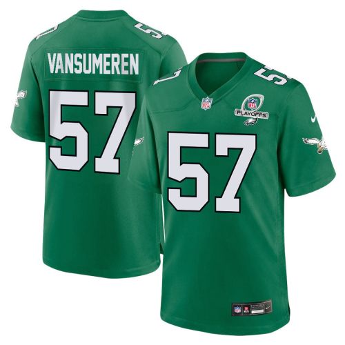 Ben VanSumeren 57 Philadelphia Eagles 2023 Playoffs Patch Alternate Game Men Jersey - Kelly Green