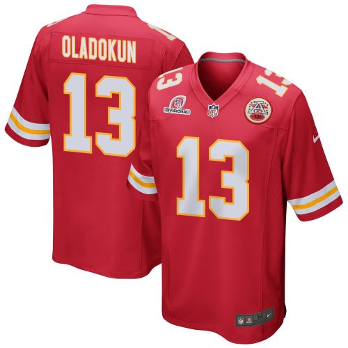 Chris Oladokun 13 Kansas City Chiefs 2024 Divisional Patch Game Men Jersey - Red