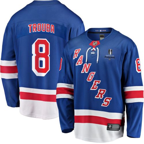 Jacob Trouba 8 New York Rangers Stanley Cup 2023 Playoffs Patch Home Breakaway Men Jersey - Blue