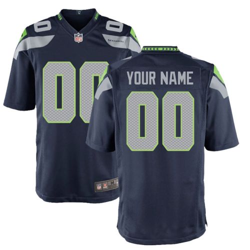 Seattle Seahawks YOUTH Custom Game Jersey - College Navy