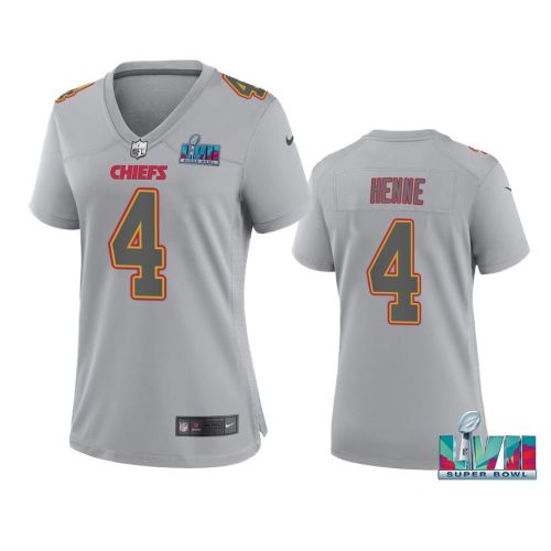 Chad Henne 4 Kansas City Chiefs Super Bowl LVII Atmosphere Jersey - Women Gray