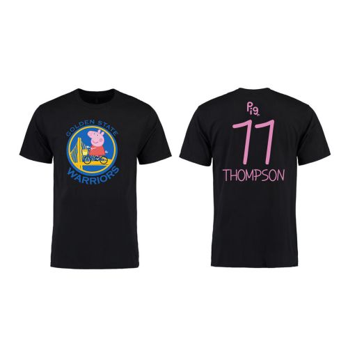 Klay Thompson 11 Golden State Warriors Pig Print T-Shirt - Black