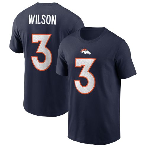 Russell Wilson 3 Denver Broncos Player Name & Number T-Shirt - Navy