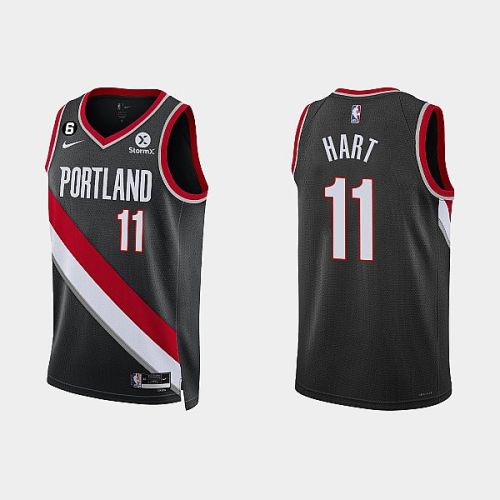 Portland Trail Blazers 11 Josh Hart 2022-23 Icon Edition Black Men Jersey