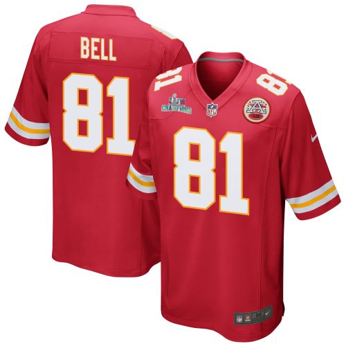 Blake Bell 81 Kansas City Chiefs Super Bowl LVII Champions Men Game Jersey - Red