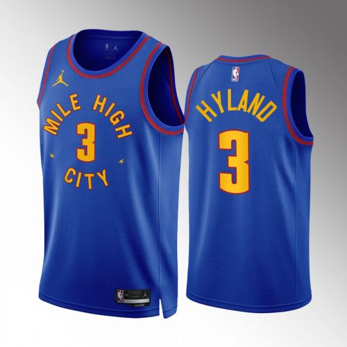 Denver Nuggets Bones Hyland 3 2022-23 Statement Edition Blue Jersey Mile High City