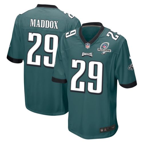 Avonte Maddox 29 Philadelphia Eagles 2023 Playoffs Patch Game Men Jersey - Midnight Green