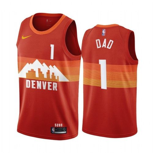 Denver Nuggets Fathers Day Red No.1 Dad Jersey