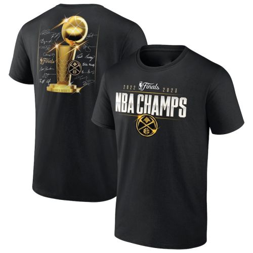 Denver Nuggets 2023 NBA Finals Champions Triple Threat Roster Signature T-Shirt - Black