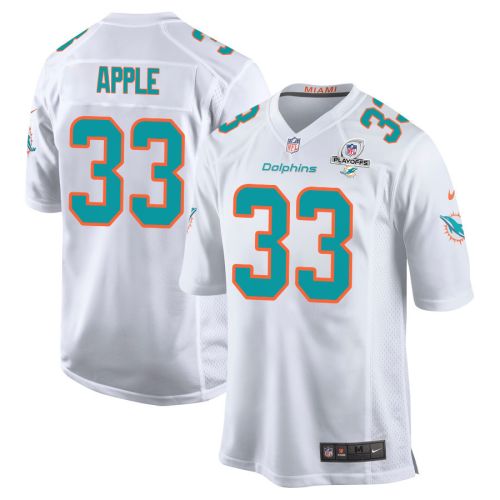 Eli Apple 33 Miami Dolphins 2023 Playoffs Patch Game Men Jersey - White