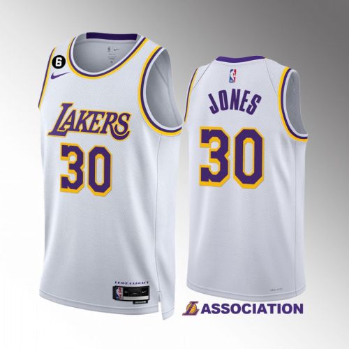 Los Angeles Lakers 2022-23 Damian Jones 30 Association Edition White Jersey NO.6 Patch