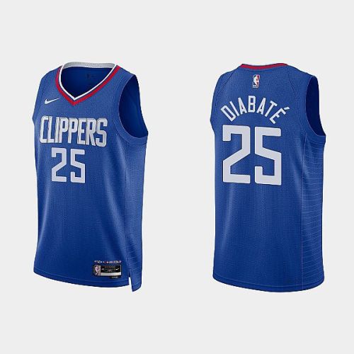 Los Angeles Clippers 25 Moussa Diabate 2022-23 Icon Edition Blue Men Jersey