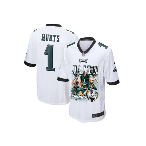 Jalen Hurts 1 Philadelphia Eagles Go Directly To Jalen Game YOUTH Jersey - White