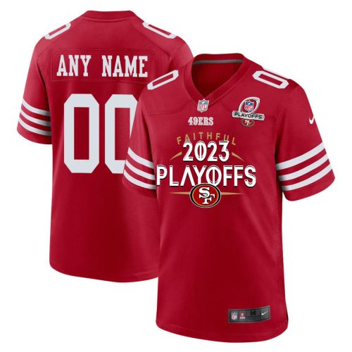 San Francisco 49ers Faithful 2023 Playoffs Game Men Custom Jersey - Scarlet