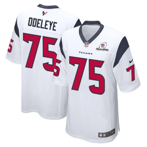 Adedayo Odeleye 75 Houston Texans 2023 Playoffs Patch Game Men Jersey - White