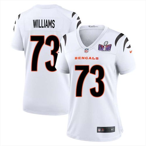 Jonah Williams 73 Cincinnati Bengals Super Bowl LVIII Women Away Limited Jersey - White