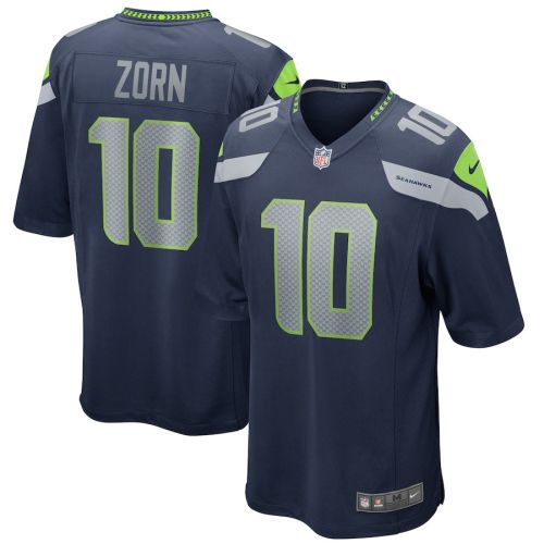 Jim Zorn 10 Seattle Seahawks Men Game Retired Jersey - College Navy