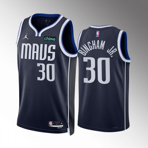 Marcus Bingham Jr. 30 2022-23 Dallas Mavericks Navy Statement Edition Men Jersey Swingman