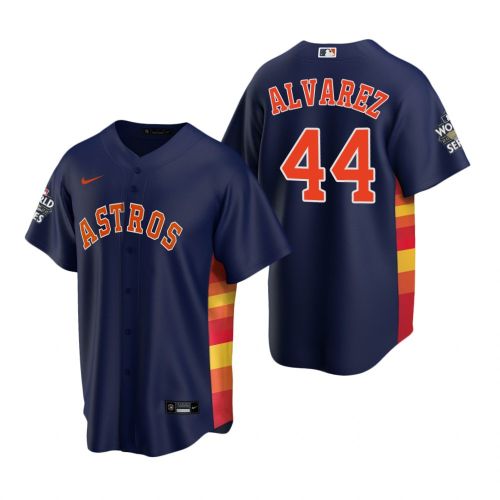 Men's Houston Astros Yordan Alvarez 44 Navy 2022-23 World Series Jersey