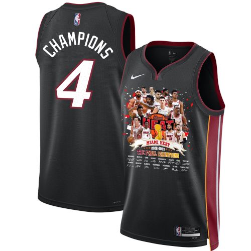 Miami Heat Players Celebrating The 2023 Final Champions Swingman Jersey - Black