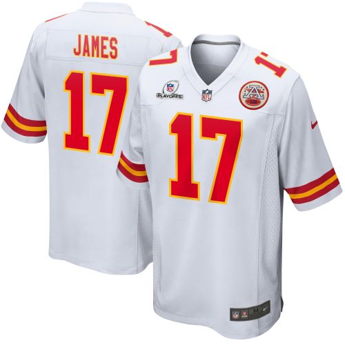 Richie James 17 Kansas City Chiefs 2023 Playoffs Patch Game Men Jersey - White