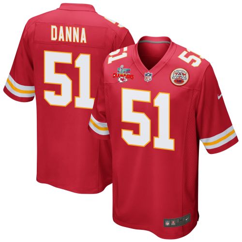 Mike Danna 51 Kansas City Chiefs Super Bowl LVII Champions 3 Stars Men Game Jersey - Red