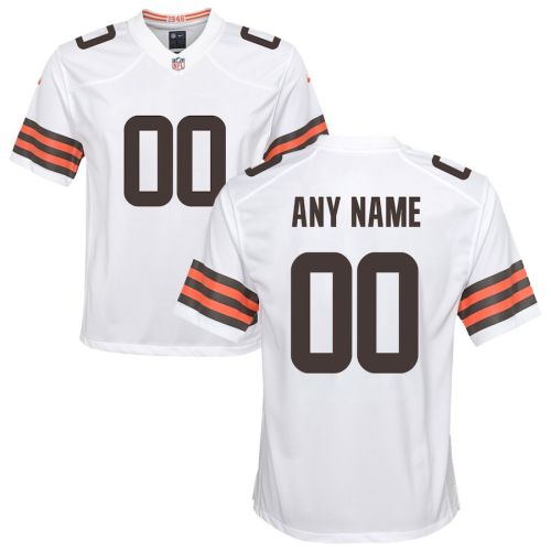 Cleveland Browns Custom YOUTH Game Jersey - White