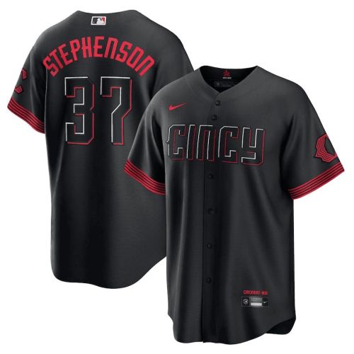 Tyler Stephenson 37 Cincinnati Reds 2023 City Connect Men Jersey - Black