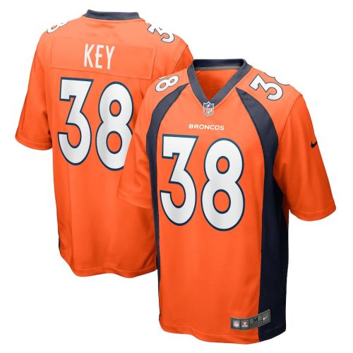 Devon Key 38 Denver Broncos Men's Team Game Jersey - Orange