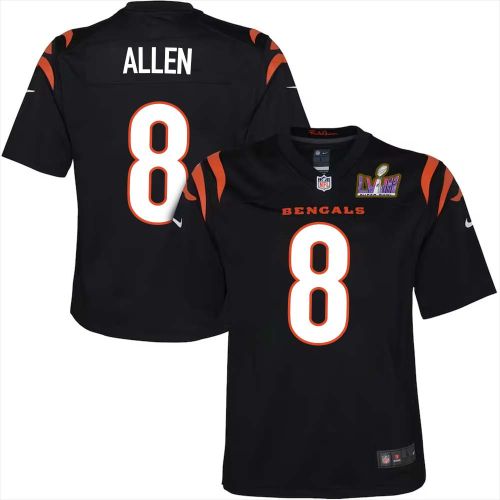 Brandon Allen 8 Cincinnati Bengals Super Bowl LVIII YOUTH Home Limited Jersey - Black