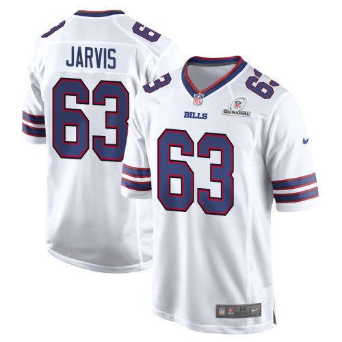 Kevin Jarvis 63 Buffalo Bills 2024 Divisional Patch Game Men Jersey - White