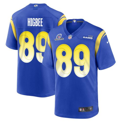 Tyler Higbee 89 Los Angeles Rams 2023 Playoffs Patch Game Men Jersey - Royal