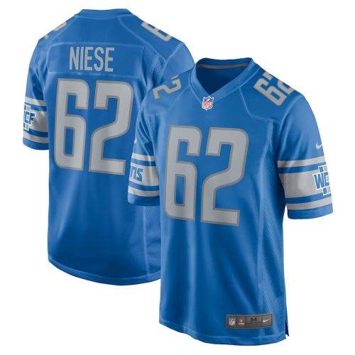 Michael Niese 62 Detroit Lions Men's Team Game Jersey - Blue