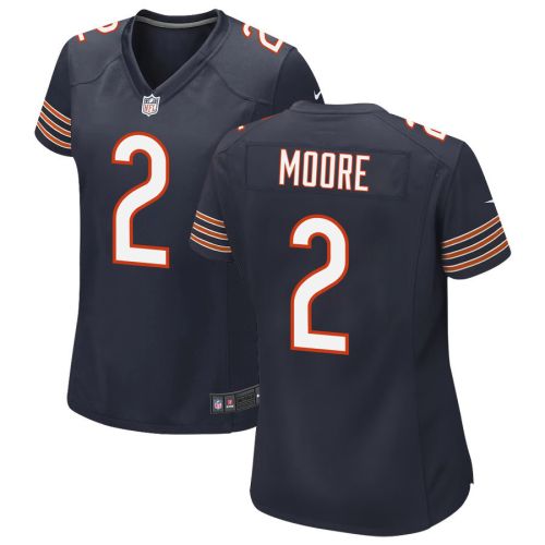 D.J. Moore 2 Chicago Bears Game Women Jersey - Navy