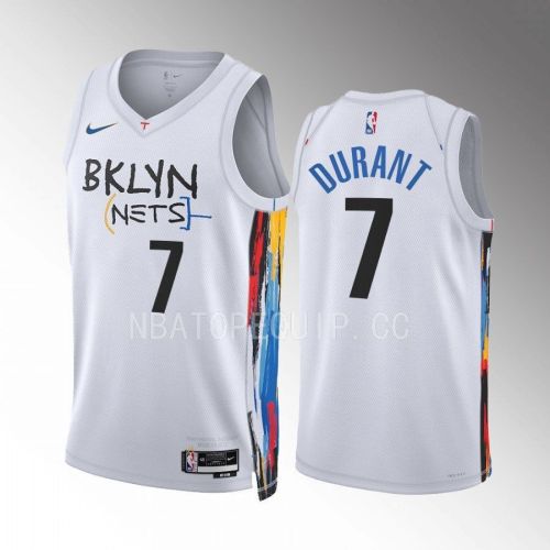 Brooklyn Nets Kevin Durant 7 2022-23 City Edition White Jersey Swingman